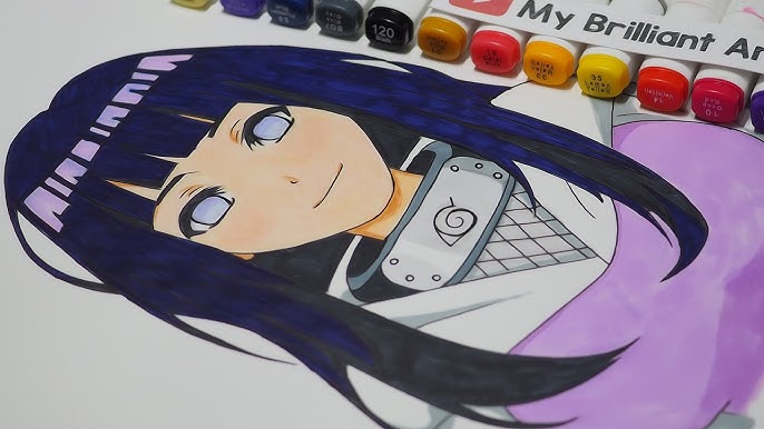 Respondendo a @_.vih_edits desenhando a hinata hyuuga do anime naruto