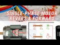 Single phase motor wiring with 2 capacity-reverse and forward