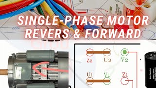 single phase motor wiring with 2 capacity-reverse and forward