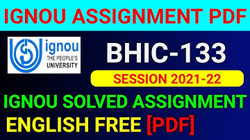BHIC-133 Solved Assignment 2022, BHIC 133 Solved Assignment 2021-22 in English, BHIC 133 Assignment