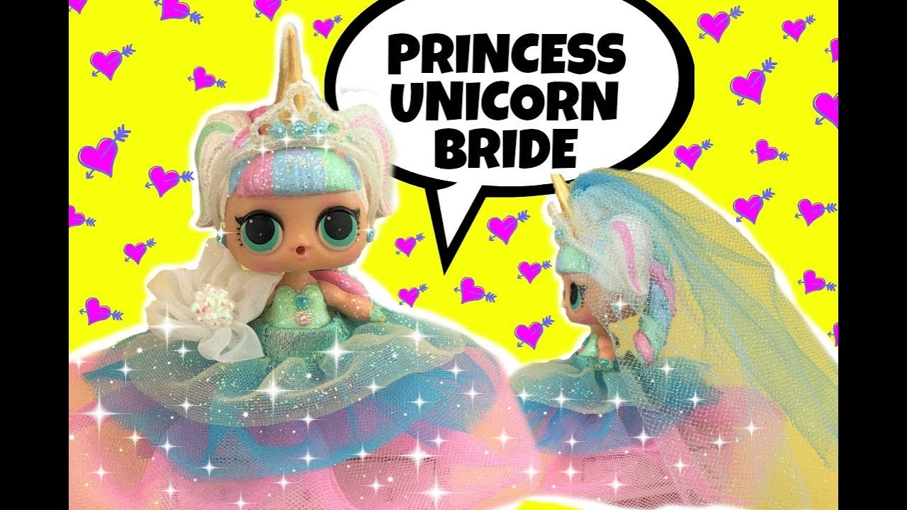 LOL Doll Wedding Part 1 🦄 BEAUTIFUL UNICORN BRIDE GG CUSTOM diy - YouTube