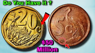 Top 2 South African 5 Cent 20 Cent Old Coins, Bicentennial Rare Coins Worth Millions Value Review