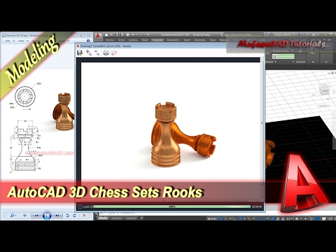 AutoCAD 3D Modeling Chess Sets Rooks Tutorial Exercise 20