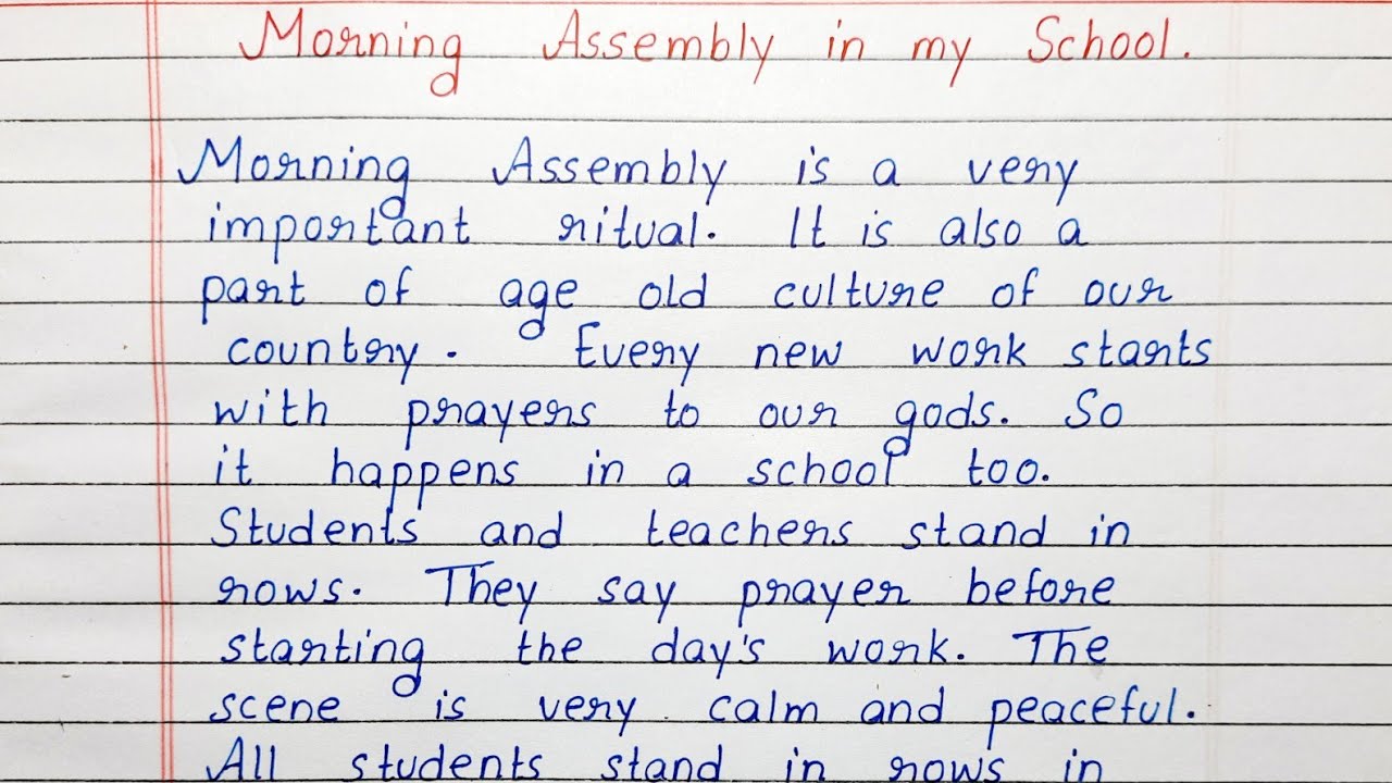 essay on our school assembly