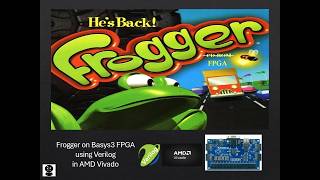 Frogger Complete on Basys 3 FPGA using Verilog in Vivado, NES Controller, and Audio using PMOD AMP2