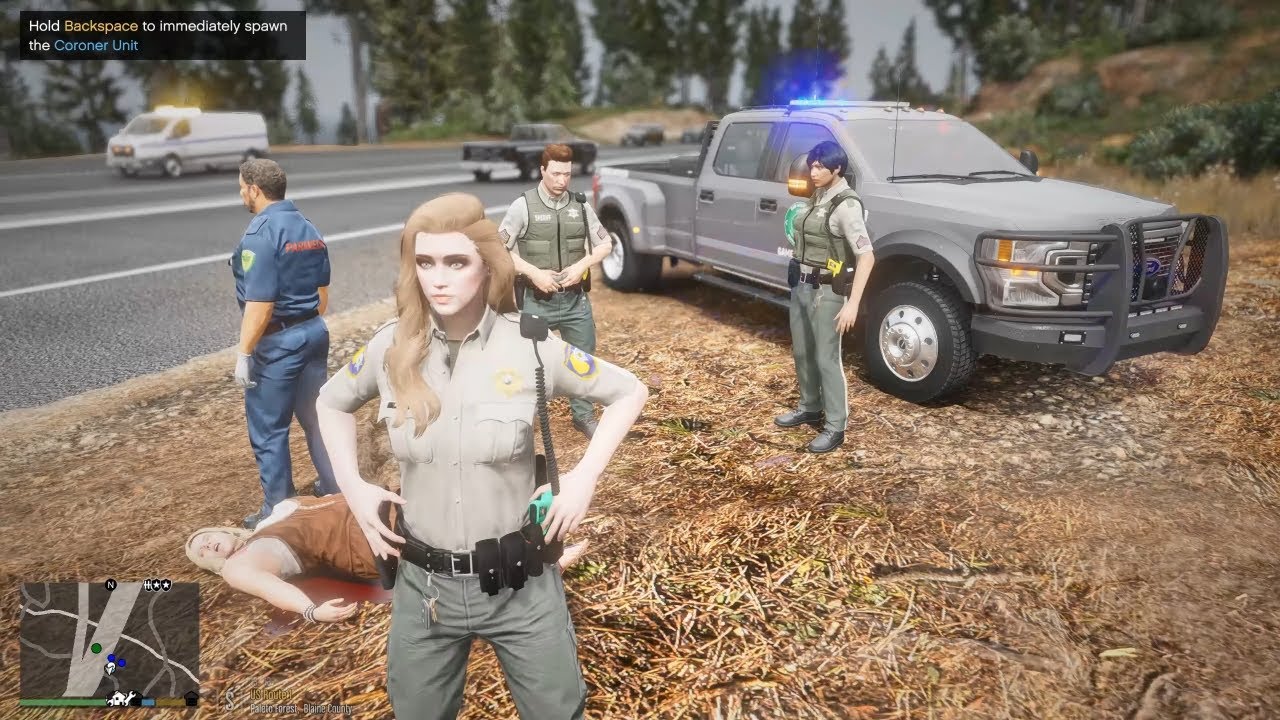 Gta 5 LSPDFR Playing As a Female Game Warden State Officer - F450 Forest Area Patrol