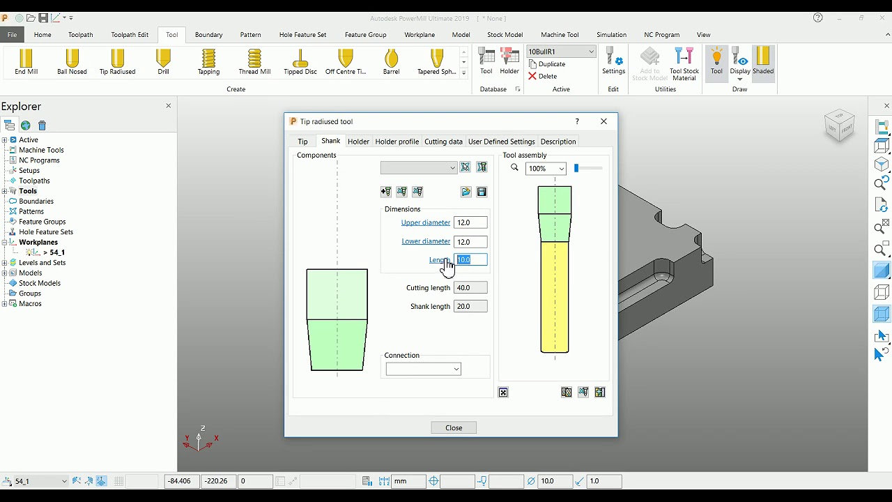 Autodesk PowerMill -Create a Tool -Tutorial 8- Tamil - YouTube