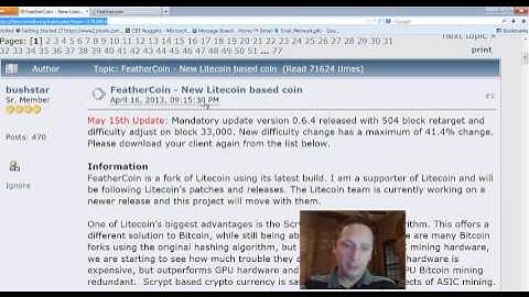 Video 1 - Feathercoin Myths - No Feathercoin Premine