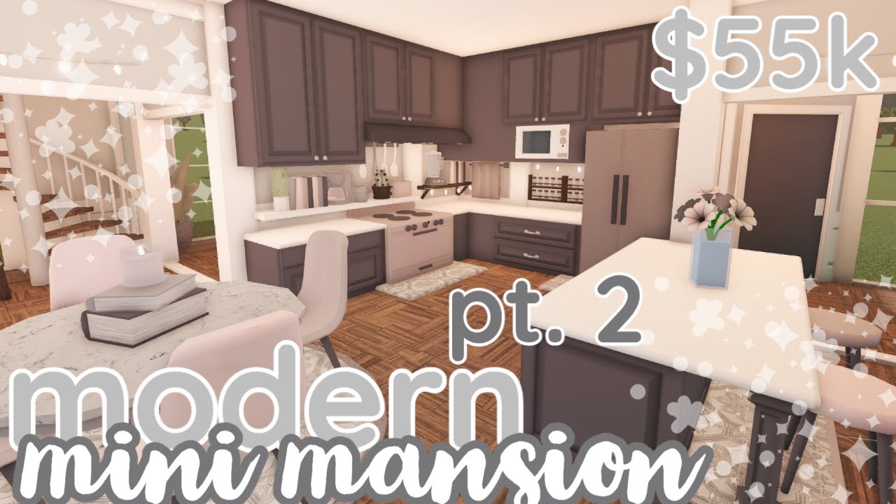 bloxburg || modern mini mansion house build pt. 2 - YouTube