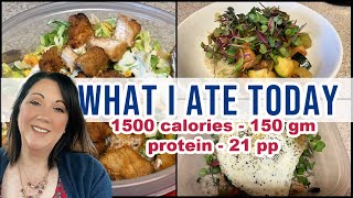 **NEW HIGH PROTEIN** What I Ate Today  1500 calories  150 gm protein  23 WW