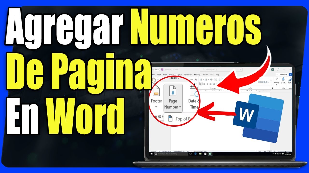 Como Agregar Numeros De Pagina en Word - Guia completa - YouTube