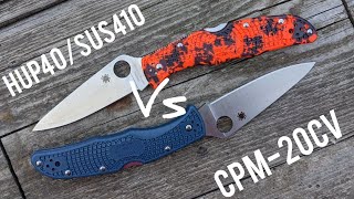 Тест ножа Spyderco Endura4 ( CPM-20CV vs HUP40/SUS410)