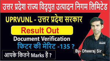 UPRVUNL Result Out // Fitter Trade  उत्तर प्रदेश राज्य विद्युत उत्पादन निगम लिमिटेड