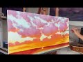 Painting an acrylic sunset painting clouds over a marsh  learn how to paint with tim gagnon