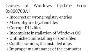 Fix Windows Update Error 0x800700A1 Content