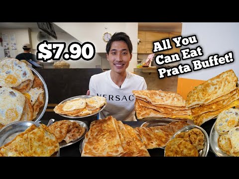 $7.90 All You Can Eat Prata Buffet DESTROYED!   90 Minutes Unlimited CRISPY Prata Eating Challenge!