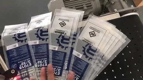 plastic bag labeling machine testing video