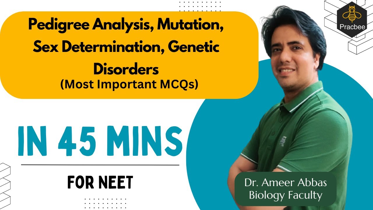 Most Imp MCQs Pedigree Analysis, Mutation, Sex Determination,