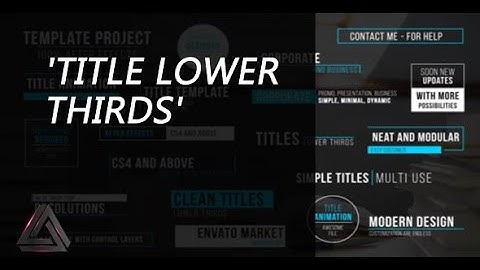 Title Lower Thirds | After Effects Template | Titles