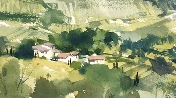 Advancing with Watercolor: the potential of Brush strokes: "A Tuscan Valley"