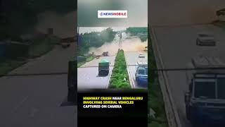 Highway Crash Near Bengaluru Involving Several Vehicles Captured on Camera