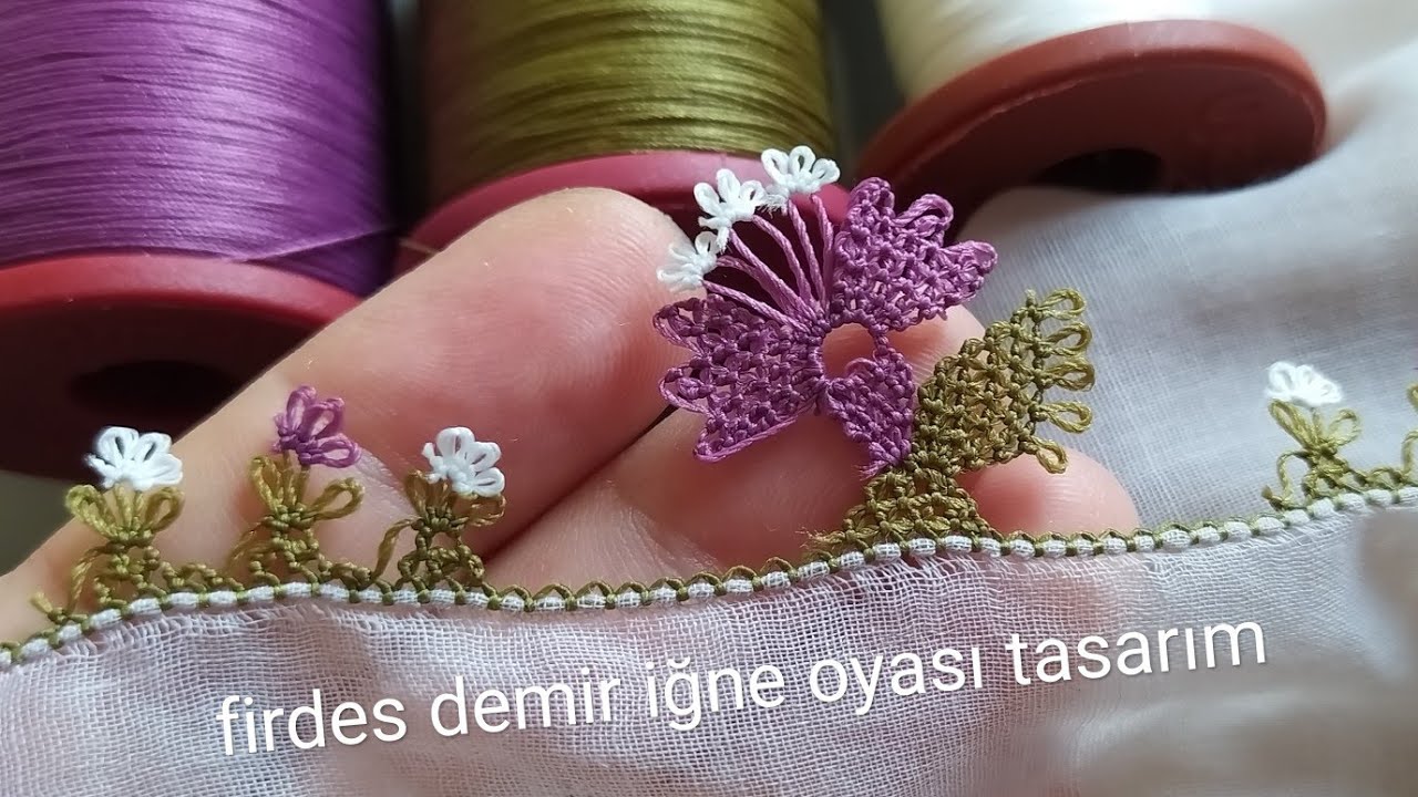 726- içi boş ve düz yazmalar için hep moda olan bir iğne oyası modeli anlatımlı yapılışı