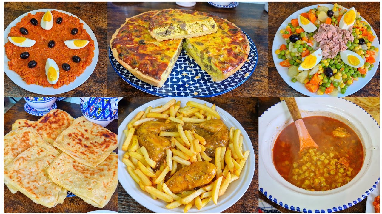 دبارة رمضان تونسية مقرونة جارية دجاج ازعر بطاطا فريت خبز ملاوي كيش مالح سلاطة مفورة سلاطة امك حورية 