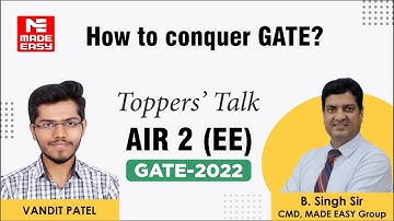 GATE 2022 Topper | Electrical Engineering | Vandit Patel | AIR-2 | Toppers
