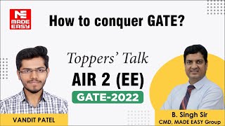 GATE 2022 Topper | Electrical Engineering | Vandit Patel | AIR-2 | Toppers' Talk | MADE EASY Student