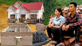 Process of building house walls with Bricks, Iron, Cement, Sand _ Phuong's family life