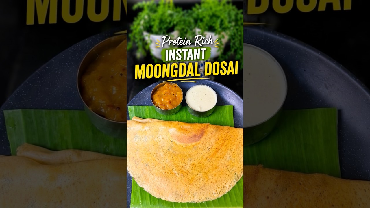Protein Rich Instant Moongdal Dosai | பாசிபருப்பு தோசை #InstaFood #HealthyRecipes #EasyRecipes