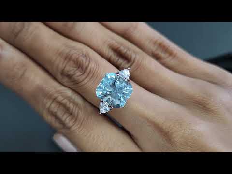 Blue apatite radiant cut 6.95 carats, Brazil Video  № 1