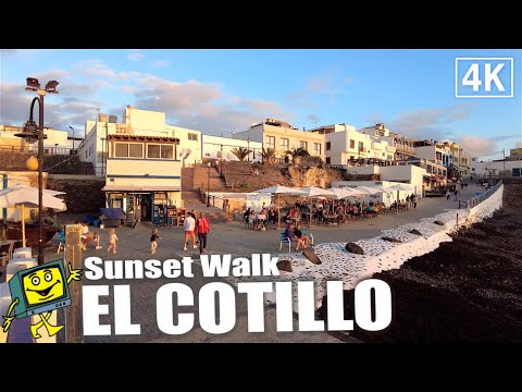 EL COTILLO - Fuerteventura - Sunset Walk - 4K - with Captions