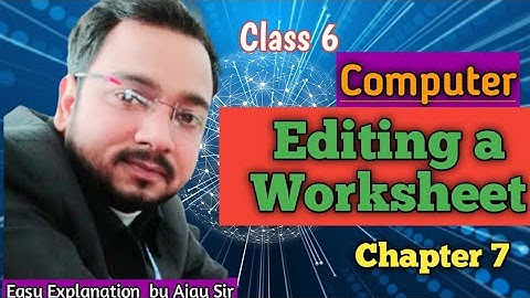Class 6 Computer | Editing a Worksheet | Chapter 7 | By Ajay Computech