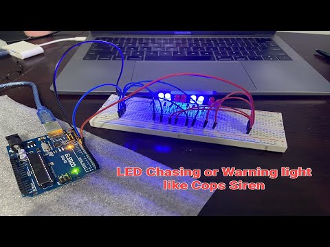 How to make LEDs chasing warning lights like police cars using Arduino ...