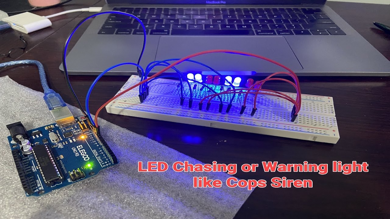 How to make LEDs chasing warning lights like police cars using Arduino ...