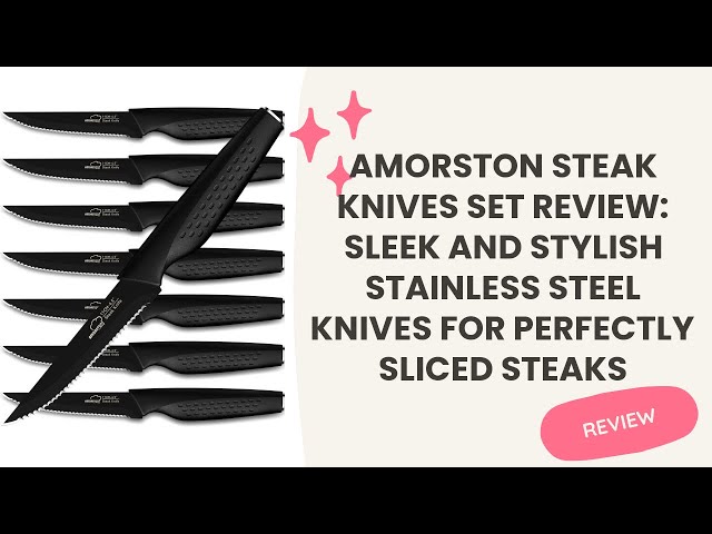 Amorston Steak Knives, Steak Knives Set of 8, Stainless Steel