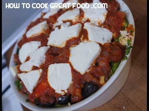 Greek Zucchini Feta Cheese Oven Bake Courgettes Dill Olives-11-08-2015