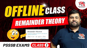 CLASS - 01 REMAINDER THEORY (NUMBER SYSTEM) Offline by PHANKAR SIR #numbersystem #remaindertheorem