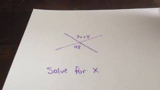 Equations with vertical angles