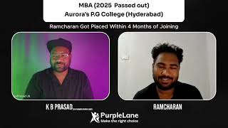 Ramcharan from MBA to UI/UX Designer | PurpleLane | Success Stories