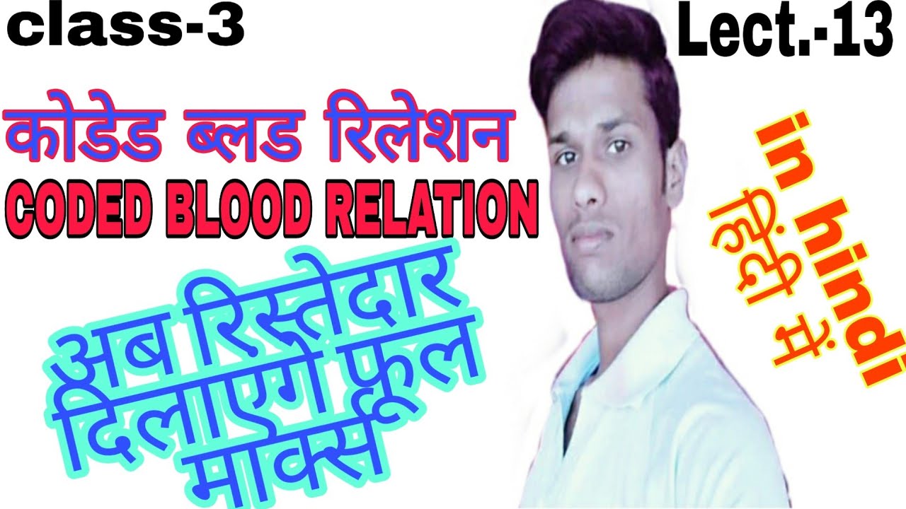 Coded Blood Relation। Reasoning। in hindi।कोडेड ब्लड रिलेशन।हिंदी में ।By Pannelal.