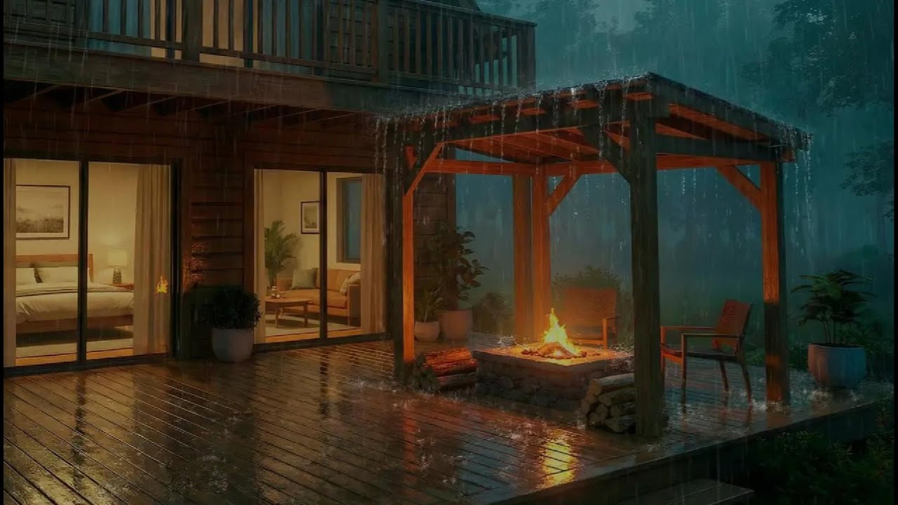 Успокаивающий дождь в тихом деревянном лесном домике🌧️✨ | Атмосфера глубокого сна для снятия стресса