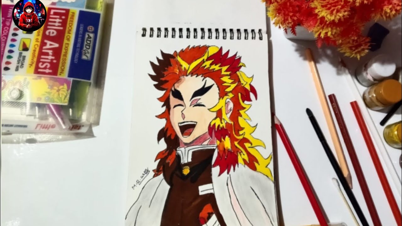 How to Draw Rangoku Kyojuro [ Demon Slayer] || how to draw anime easy ...