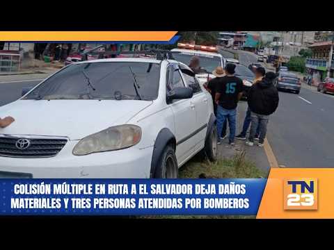 Multi-vehicle collision on the route to El Salvador leaves property damage and three people treat...