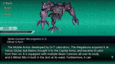 Ally G-Rach All Attacks (Gundam Reconguista in G), Super Robot Wars X.