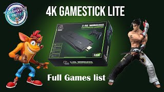 Full Games List Of 4K Gamestick Lite