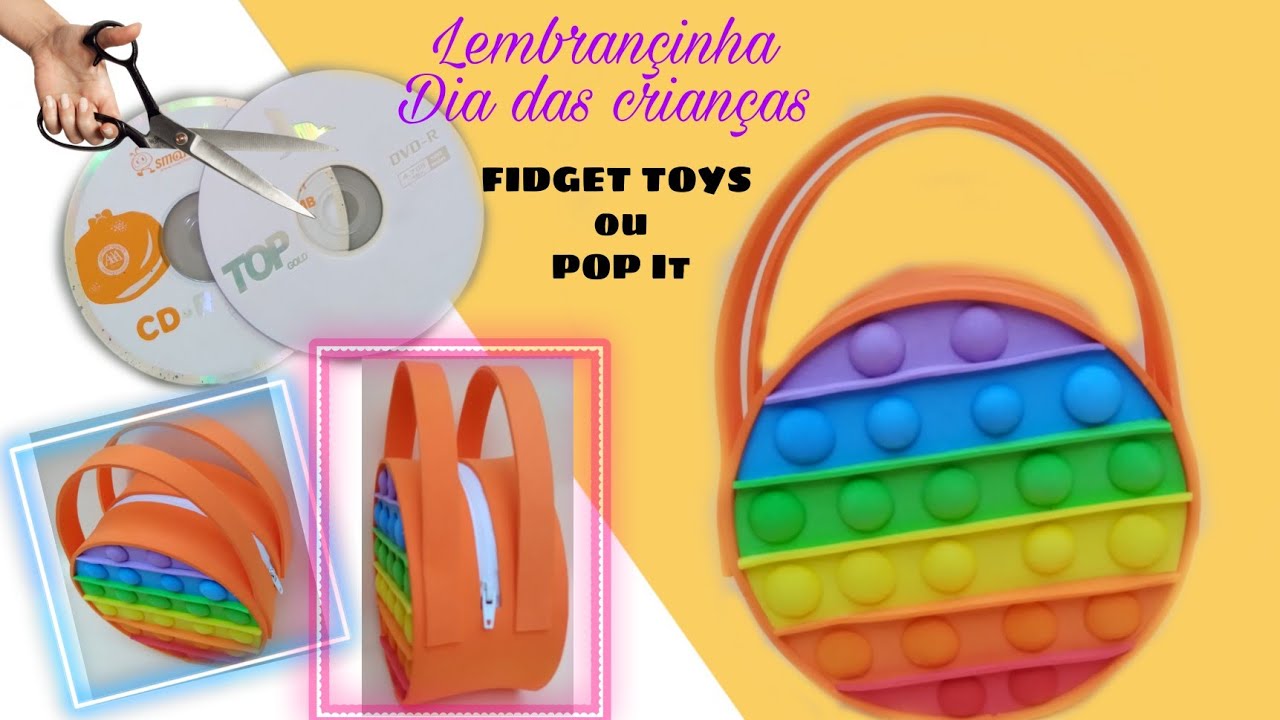 COMO FAZER LEMBRANÇINHA no Tema  FIDGET TOYS ou POP It  reutilizando CD para o /dia das crianças.