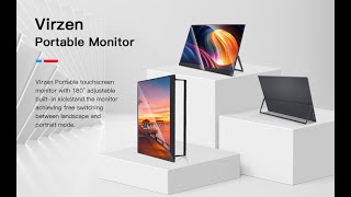 Virzen Touchscreen Portable Monitor 1080P 15.6 Usb C Screen Display With Kickstand Mini Hdmi