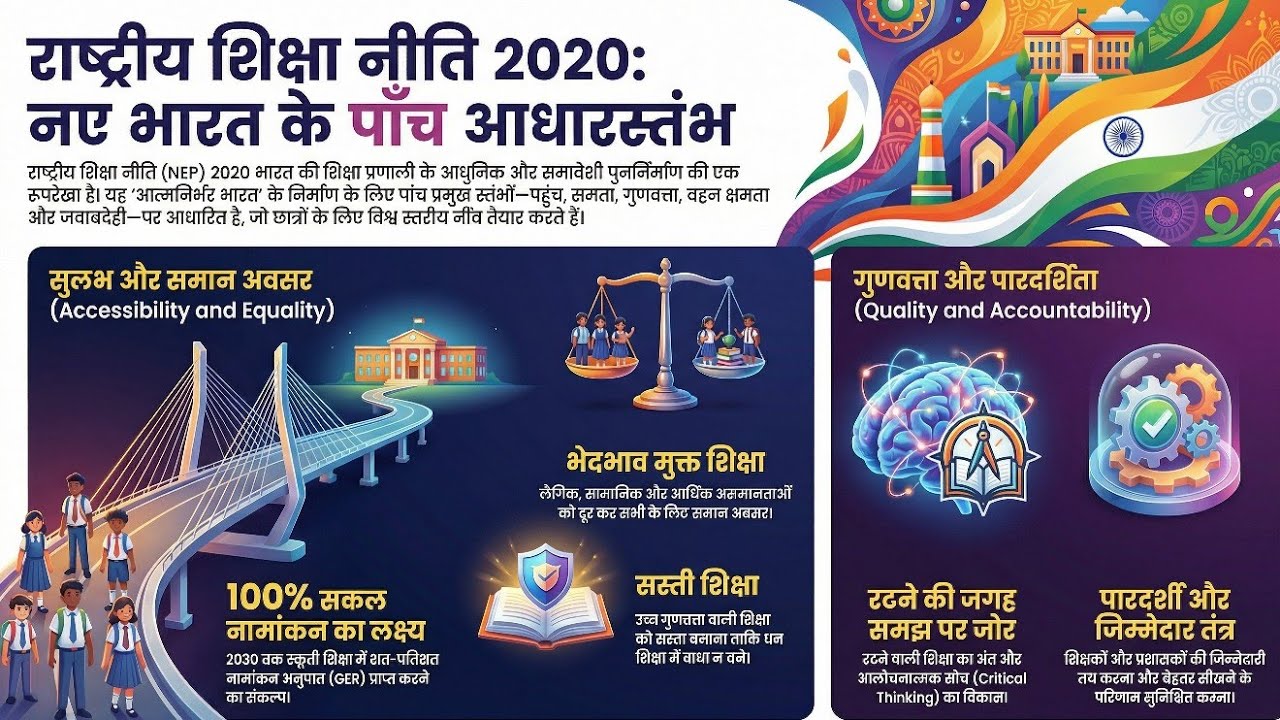  NEP/ /New Education police 2020 ke five pollard  nep  / नई शिक्षा नीति के पांच स्तंभ 
